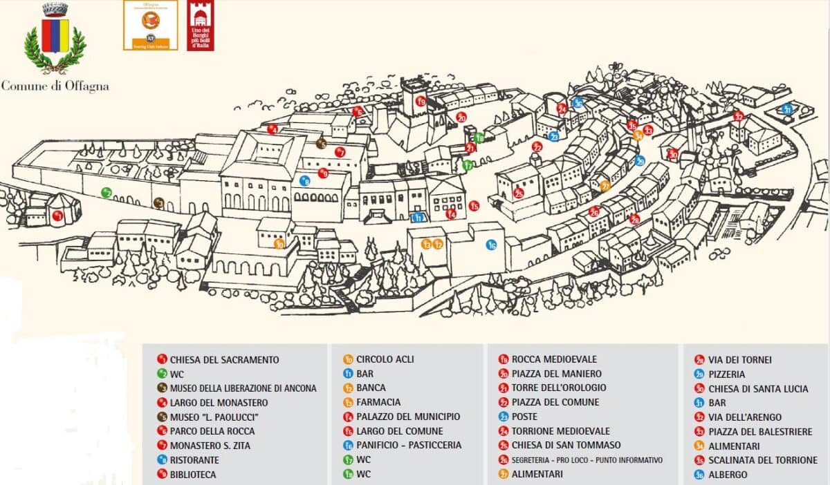pianta delle vie di Offagna