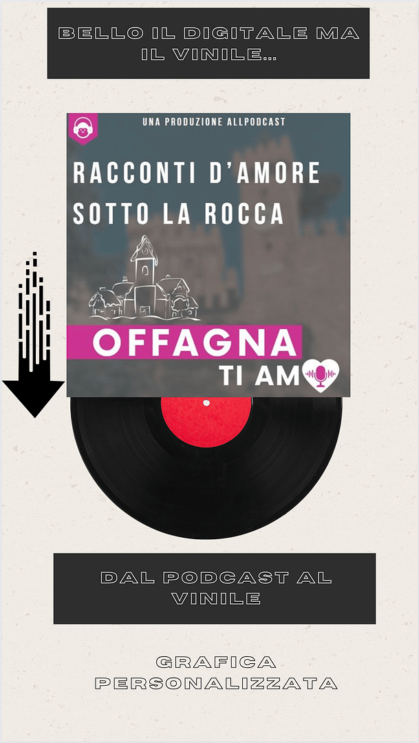 podcast to vynil Trasforma il tuo podcast in un Vinile.